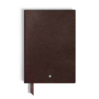 Cuaderno mediano, piel Saffiano, color tabaco – Páginas rayadas