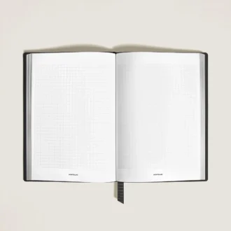 Cuaderno mediano, piel Saffiano, negro – Páginas cuadriculadas