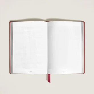 Cuaderno mediano, piel Saffiano, rojo – Páginas cuadriculadas