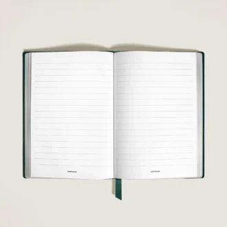 Cuaderno mediano, piel Saffiano, verde británico – Páginas rayadas