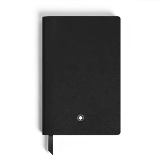 Cuaderno pequeño, cuero negro, negro, páginas rayadas