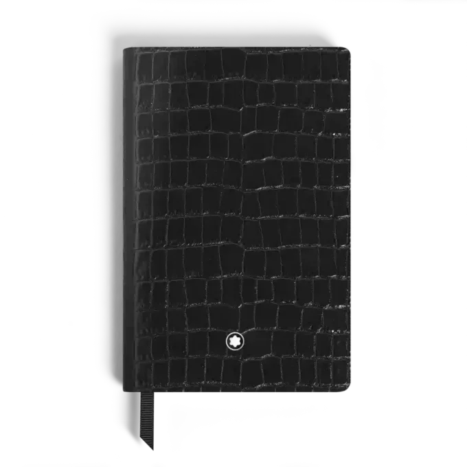 Cuaderno pequeño, piel con relieve de cocodrilo, negro – Páginas rayadas Cuaderno pequeño, piel con relieve de cocodrilo, negro – Páginas rayadas