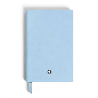 Cuaderno pequeño, piel Saffiano, azul pálido – Páginas rayadas