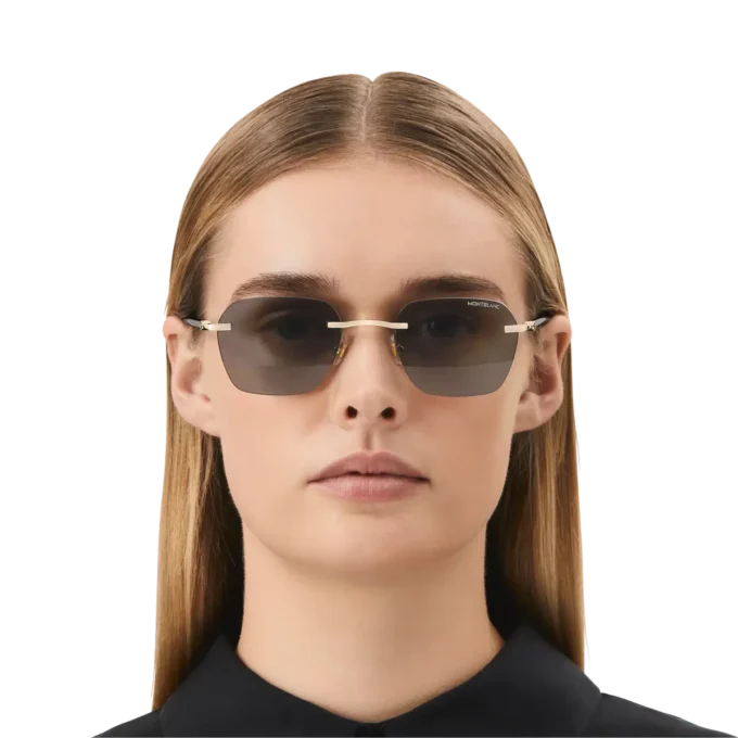Gafas de sol cuadradas con montura metálica dorada Gafas de sol cuadradas con montura metálica dorada
