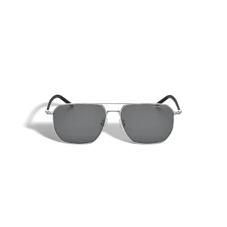 Gafas de sol cuadradas con montura metálica plateada