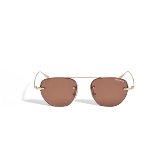 Gafas de sol ovaladas con montura metálica dorada