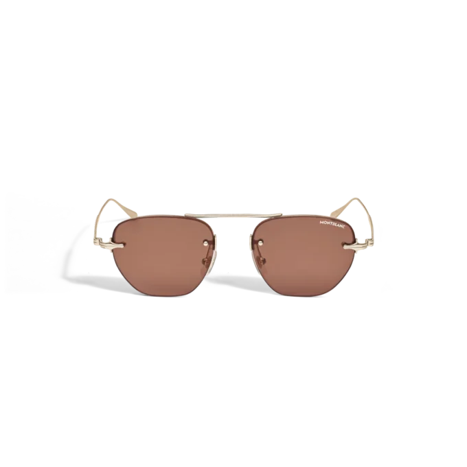 Gafas de sol ovaladas con montura metálica dorada Gafas de sol ovaladas con montura metálica dorada