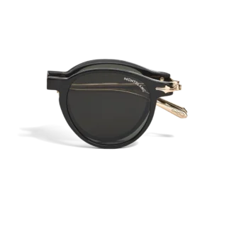 Gafas de sol ovaladas plegables con montura inyectada de color negro