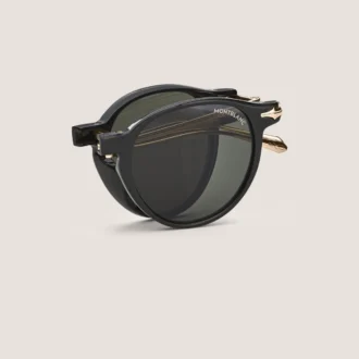 Gafas de sol ovaladas plegables con montura inyectada de color negro
