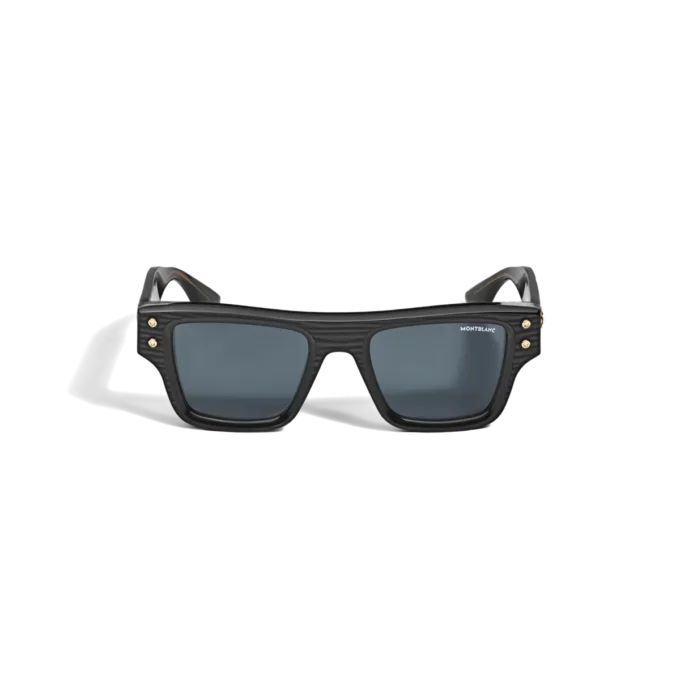 Gafas de sol rectangulares con montura de acetato de color negro