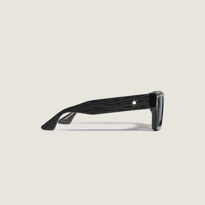 Gafas de sol rectangulares con montura de acetato de color negro