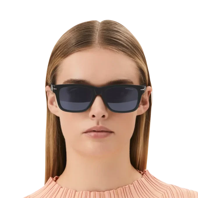 Gafas de sol rectangulares con montura de acetato de color negro Gafas de sol rectangulares con montura de acetato de color negro