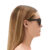 Gafas de sol rectangulares con montura de acetato de color negro Gafas de sol rectangulares con montura de acetato de color negro