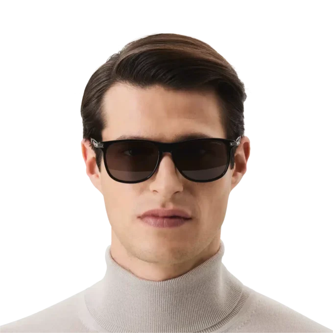 Gafas de sol rectangulares con montura de acetato de color negro Gafas de sol rectangulares con montura de acetato de color negro