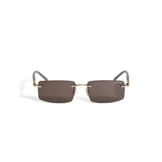 Gafas de sol rectangulares con montura metálica dorada