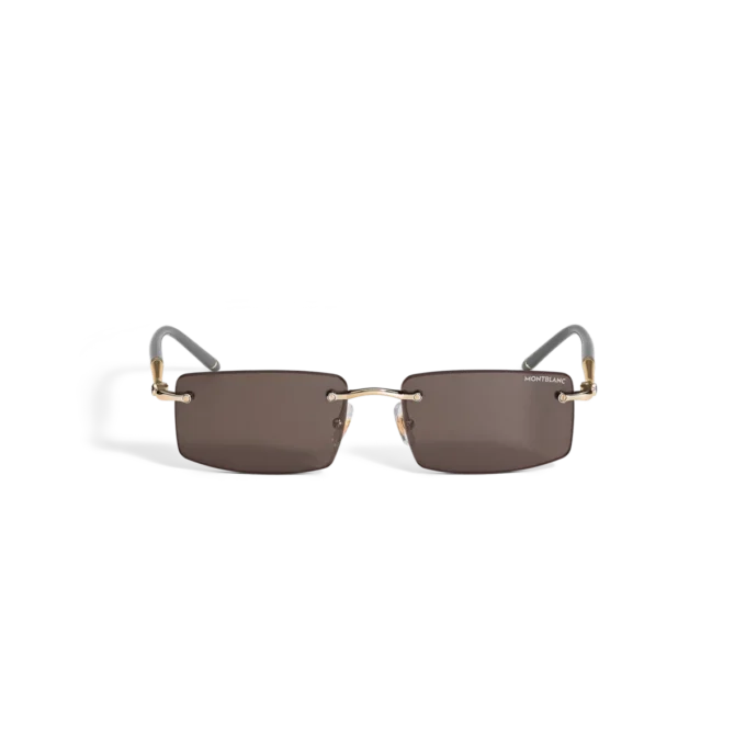 Gafas de sol rectangulares con montura metálica dorada Gafas de sol rectangulares con montura metálica dorada