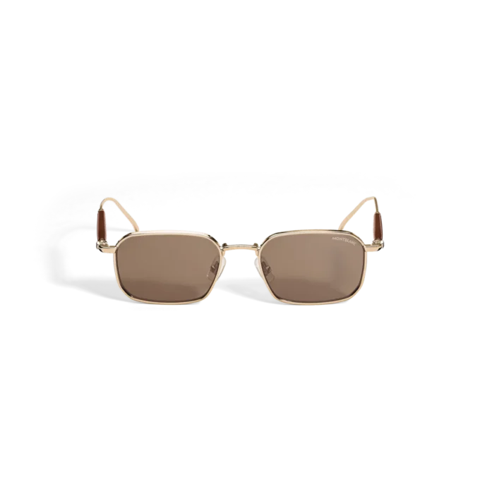 Gafas de sol rectangulares con montura metálica dorada Gafas de sol rectangulares con montura metálica dorada