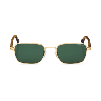 Gafas de sol rectangulares con montura metálica dorada