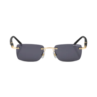 Gafas de sol rectangulares con montura metálica dorada