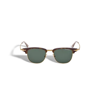 Gafas de sol rectangulares con montura metálica dorada