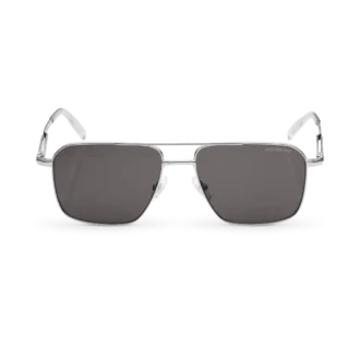 Gafas de sol rectangulares con montura metálica plateada