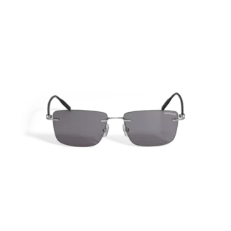 Gafas de sol rectangulares con montura metálica plateada