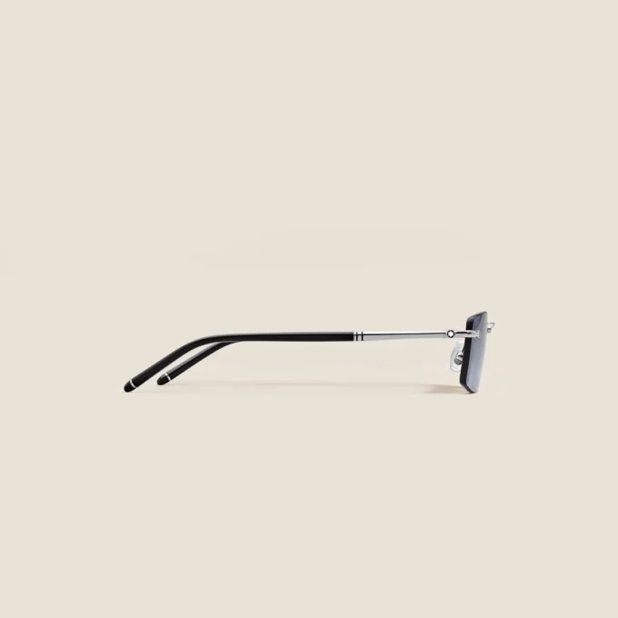 Gafas de sol rectangulares con montura metálica plateada Gafas de sol rectangulares con montura metálica plateada