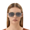 Gafas de sol rectangulares con montura metálica plateada Gafas de sol rectangulares con montura metálica plateada