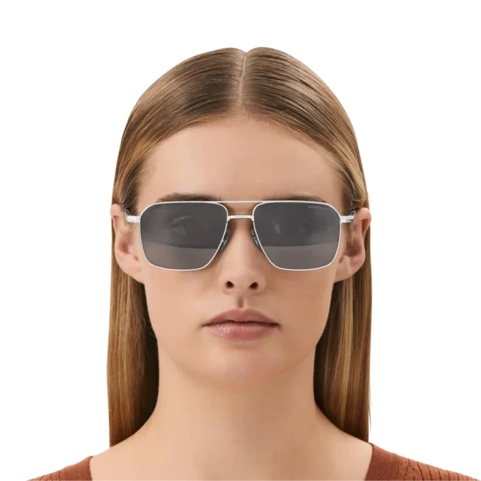 Gafas de sol rectangulares con montura metálica plateada Gafas de sol rectangulares con montura metálica plateada