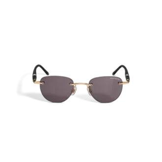 Gafas de sol redondas con montura metálica dorada