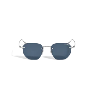Gafas de sol redondas con montura metálica plateada