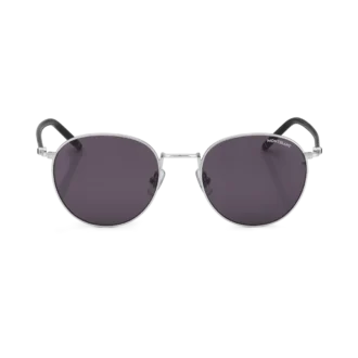 Gafas de sol redondas con montura metálica plateada