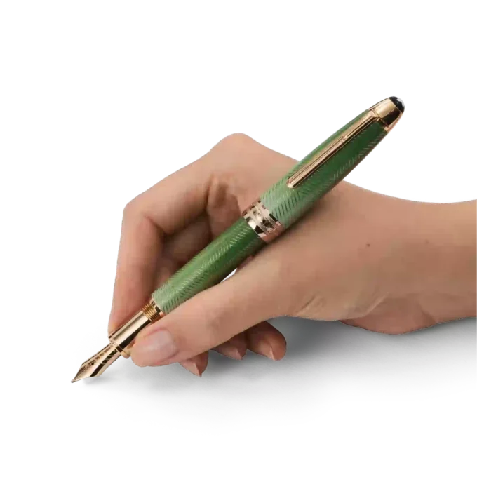 Pluma estilográfica Meisterstück Calligraphy Solitaire Celadon Dégradé con plumín curvo Pluma estilográfica Meisterstück Calligraphy Solitaire Celadon Dégradé con plumín curvo