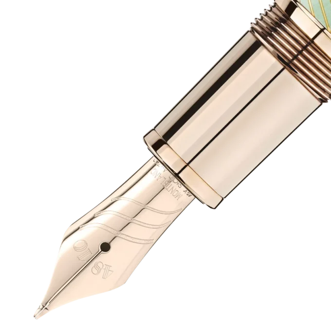 Pluma estilográfica Meisterstück Calligraphy Solitaire Celadon Dégradé con plumín curvo Pluma estilográfica Meisterstück Calligraphy Solitaire Celadon Dégradé con plumín curvo