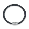 Pulsera grande, piel suave, azul avio