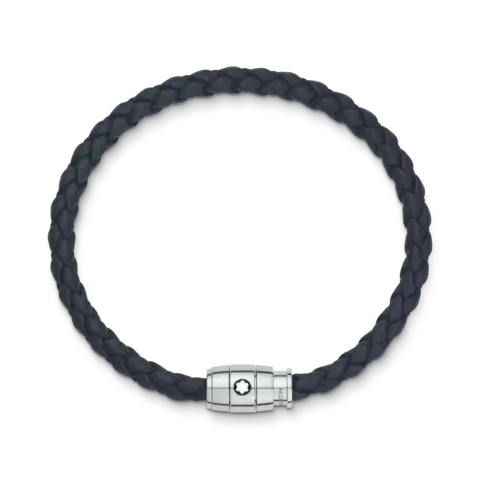 Pulsera grande, piel suave, azul avio