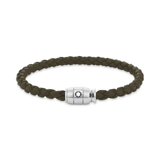 Pulsera grande, piel suave, caqui