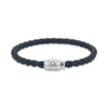 Pulsera mediana, cuero suave, azul avio