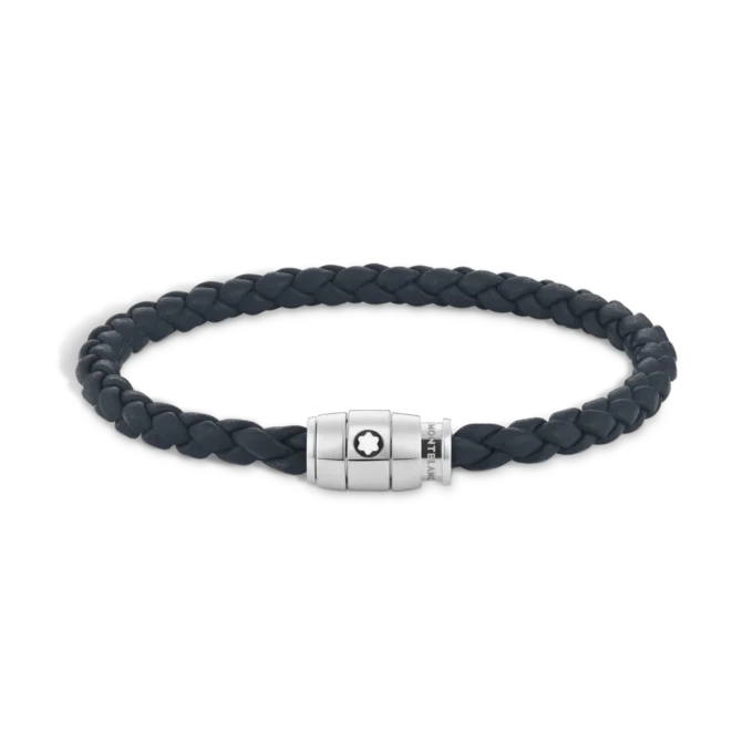 Pulsera pequeña, cuero suave, azul avio