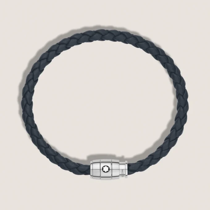 Pulsera pequeña, cuero suave, azul avio
