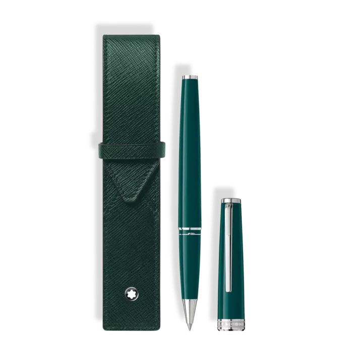 Set con roller PIX Deep Green y estuche para 1 bolígrafo Montblanc Envelope. Set con roller PIX Deep Green y estuche para 1 bolígrafo Montblanc Envelope.