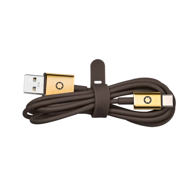 Set de viaje marrón para los auriculares Montblanc MB 01
